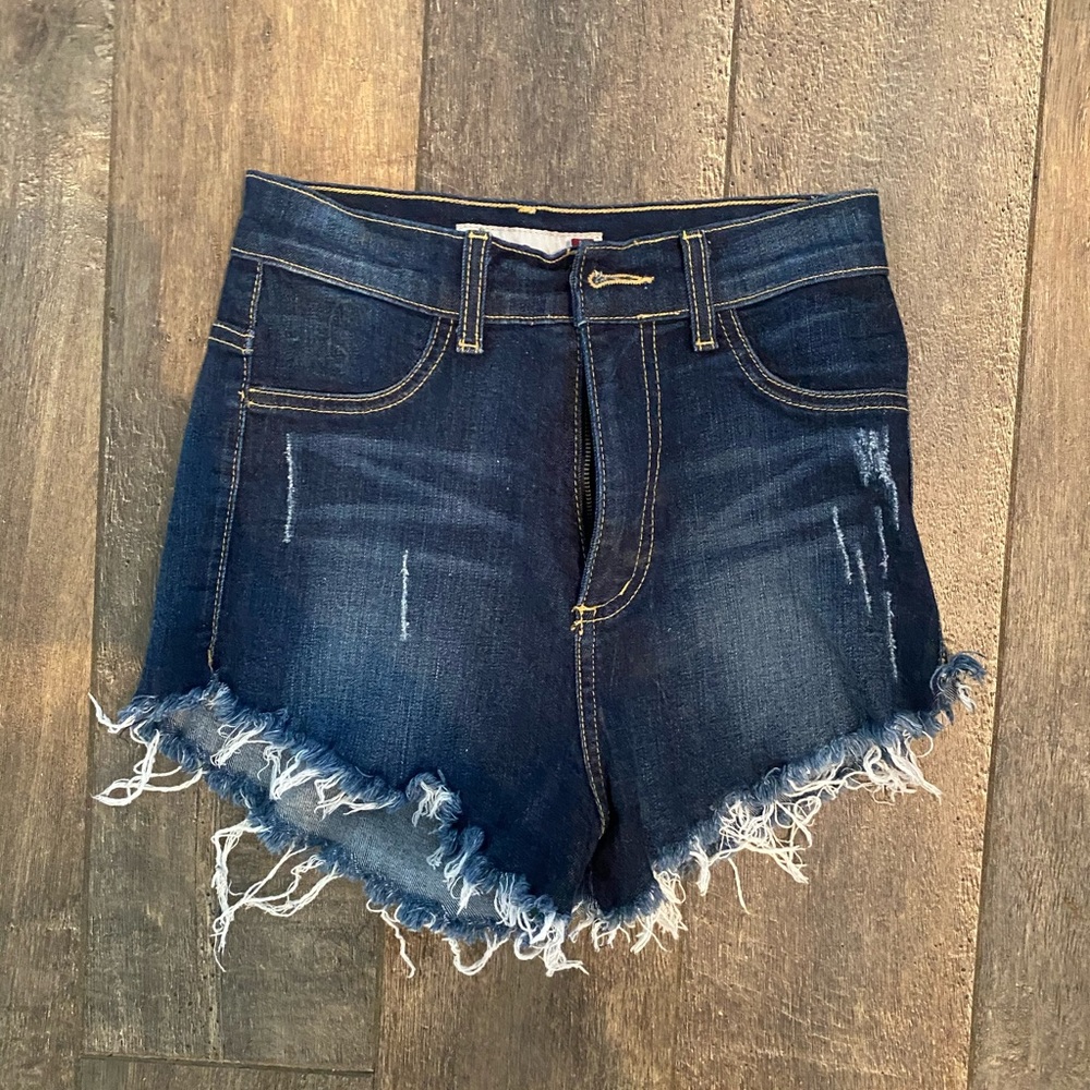 Denim high waisted shorts